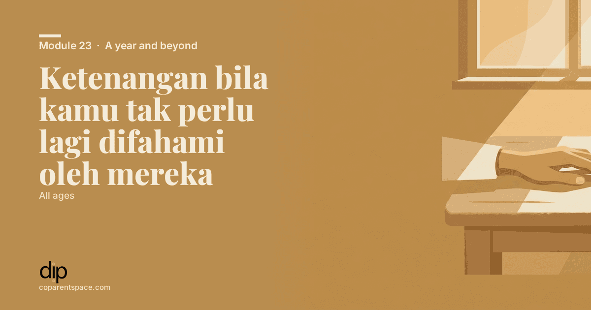 Ketenangan bila kamu tak perlu lagi difahami oleh mereka